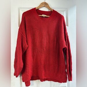 American Eagle Outfitters Vibrant Red Knit Sweater